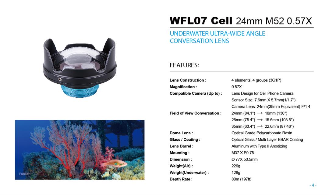 WFL07 Cell Wide-Angle Lens  (M52)
