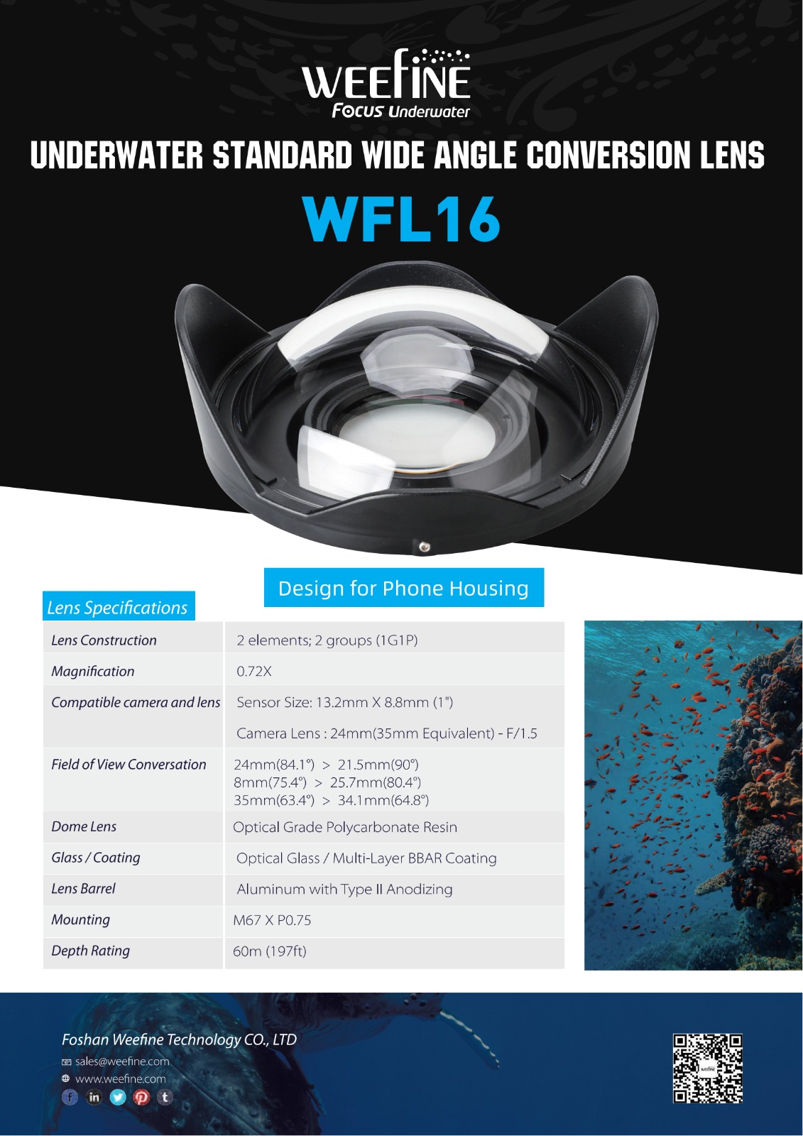 WFL16 Wide Angle Conversion Lens (M67)