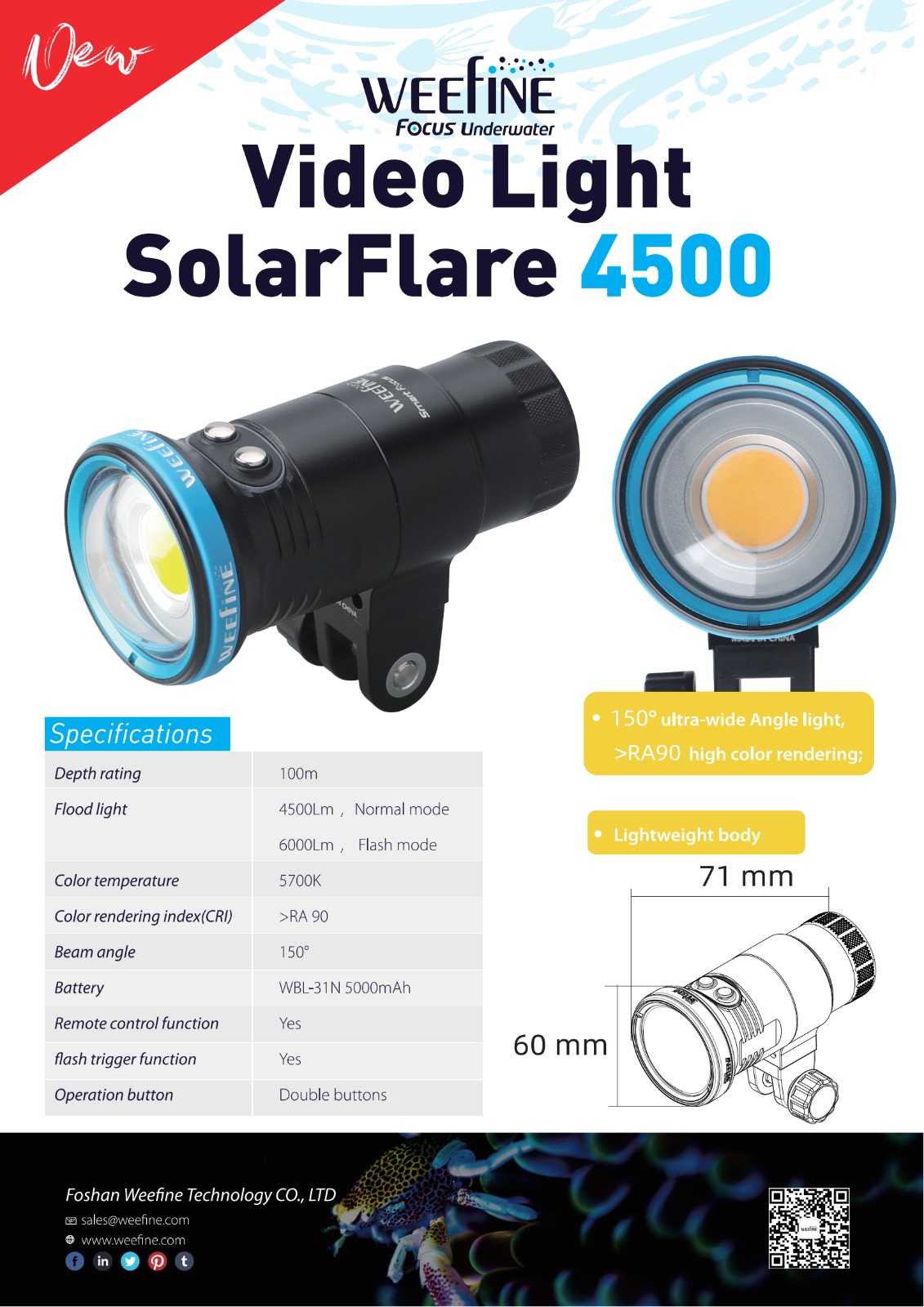 Solar Flare 4500 Underwater Videolight